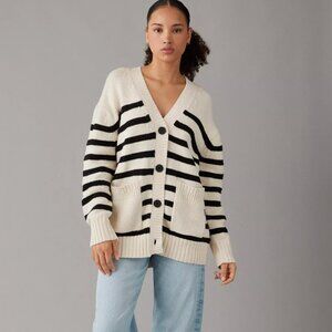 American Eagle Outfitters AE Oversized Button-Front Long-Length Cardigan Sweater